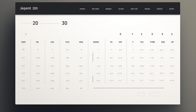 Foto un sito web relativo a un calendario in cui gli utenti possono visualizzare le date con un design minimalista