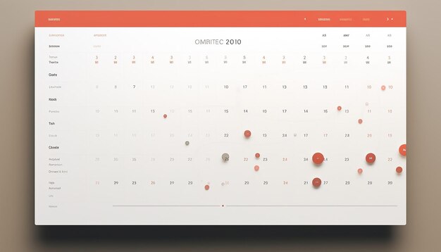 Foto un sito web relativo a un calendario in cui gli utenti possono visualizzare le date con un design minimalista