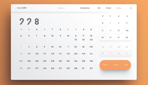 Foto un sito web relativo a un calendario in cui gli utenti possono visualizzare le date con un design minimalista