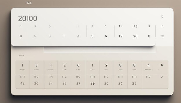 Foto un sito web relativo a un calendario in cui gli utenti possono visualizzare le date con un design minimalista