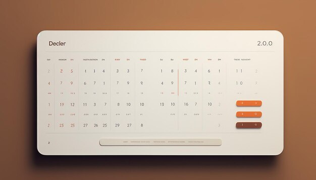 Foto un sito web relativo a un calendario in cui gli utenti possono visualizzare le date con un design minimalista