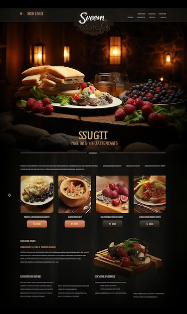 Foto sito web di un ristorante che presenta un incantevole concetto di layout del sito web idee folli