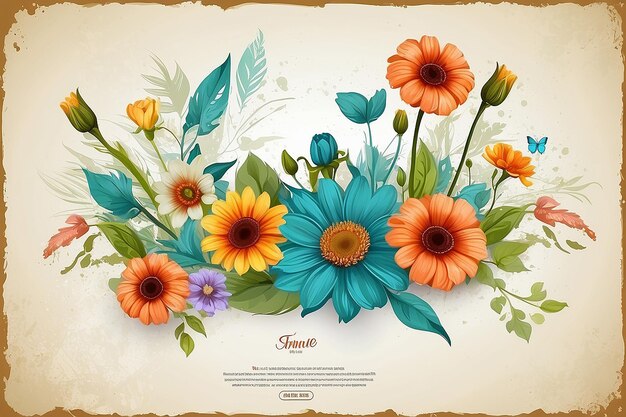 website template for flower shop and web shop the worn rubbed effects are on different layers
