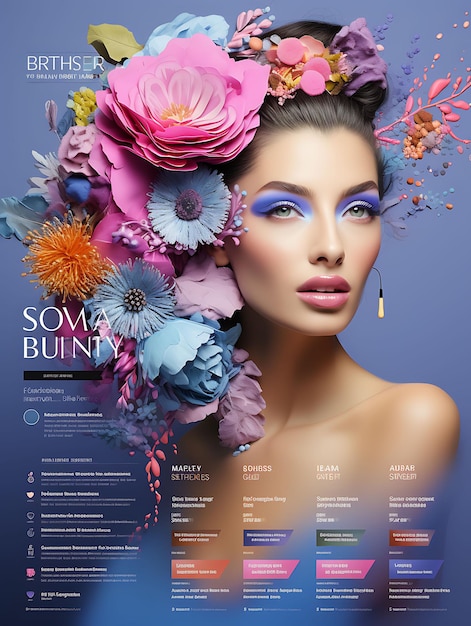 Website van Beauty Blog voor mannen en vrouwen Helder en kleurrijk kleur hen Layout Design Concept Idea