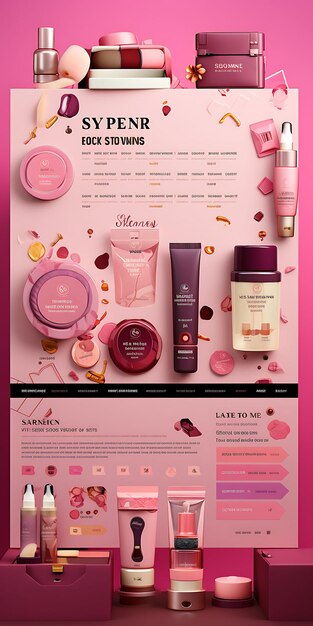 Website van Beauty Subscription Box voor mannen en vrouwen Speelzame en moderne lay-out Design Concept Idea