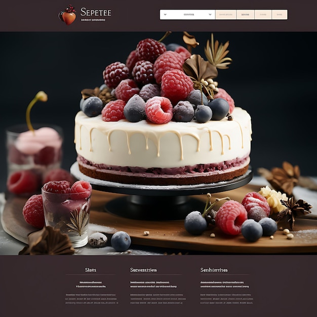 Website van een gastronomische bakkerij die een webontwerp presenteert Conc Website-indelingsconcept Krankzinnige ideeën