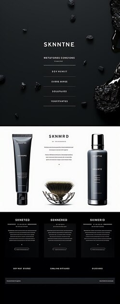 Website van Mens Shaving Products Classic Black and White Color Theme Wi Layout Design Concept Idea