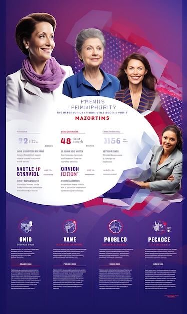 Photo website of women in politics day political books debate tickets campaig women day concept layout