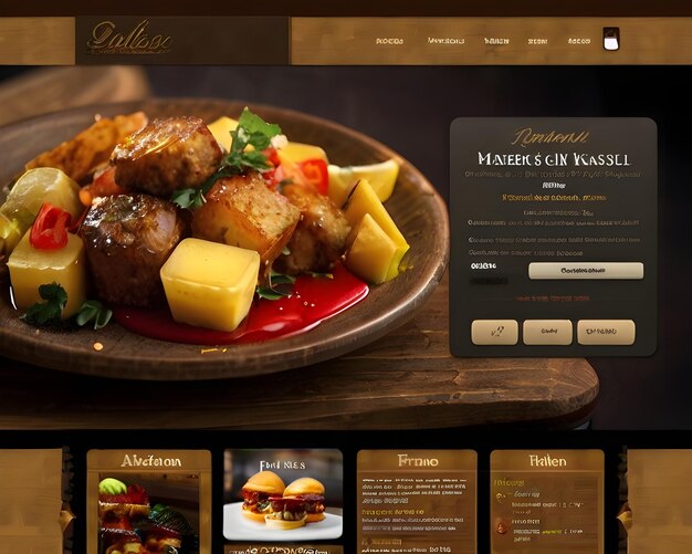 Foto websiteontwerp voor restaurantvoeding