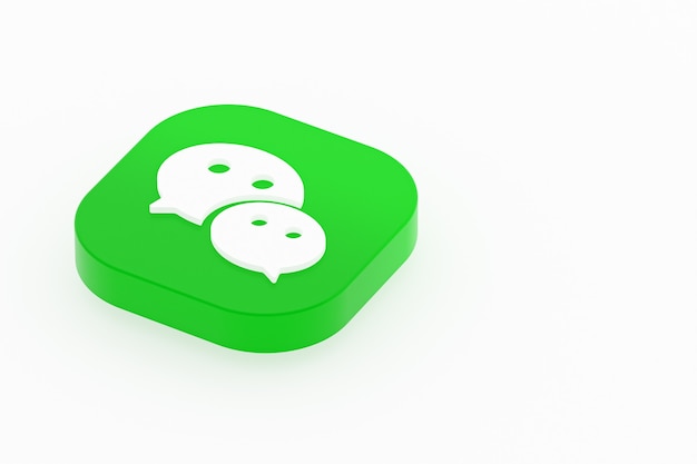 Wechat applicatie logo 3D-rendering op een witte achtergrond