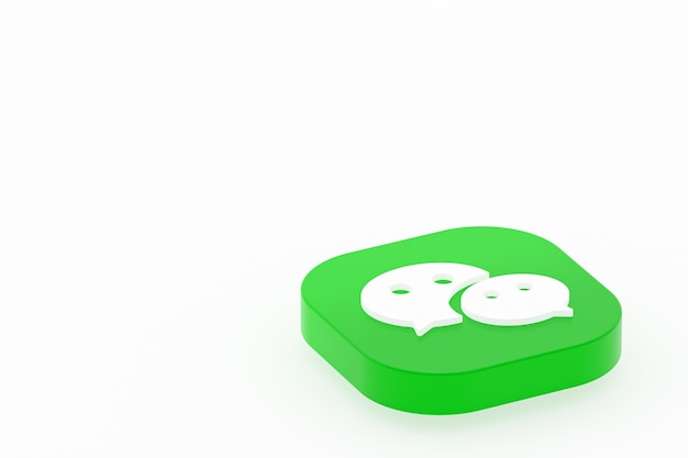 Wechat applicatie logo 3D-rendering op witte achtergrond