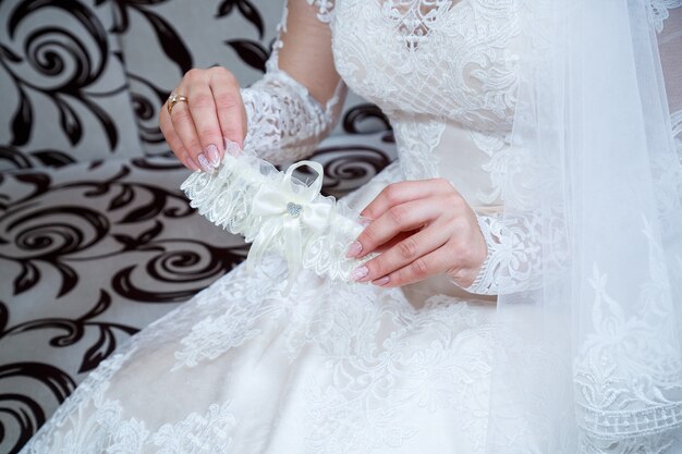 Wedding accessories bride on the wedding day