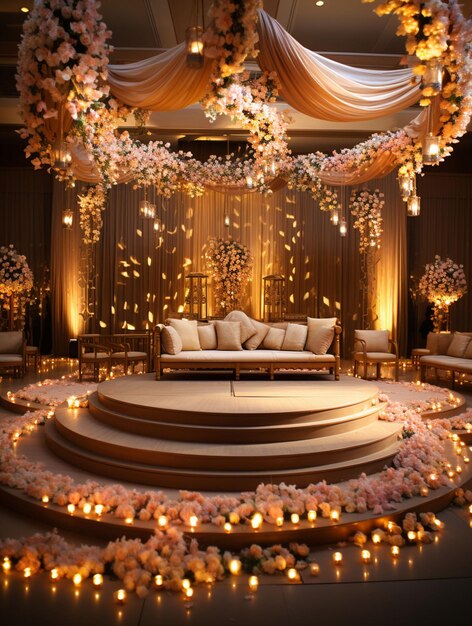 wedding_anniversary_stage_decoration UHD Wallpaper