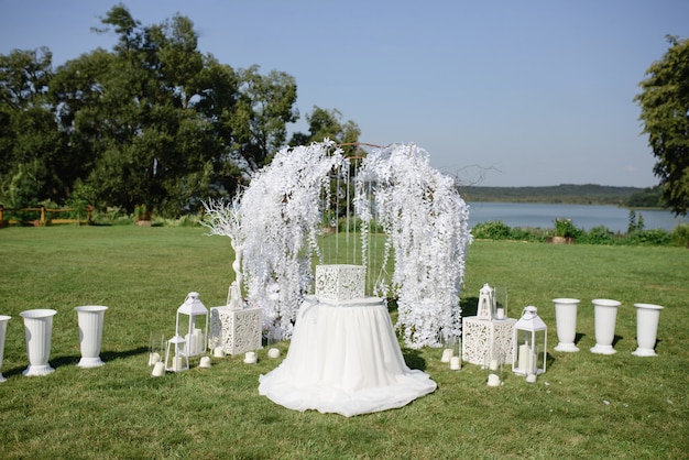 Wedding arch for the ceremony in nature