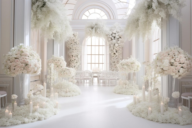 Wedding Arch on White with Flowers