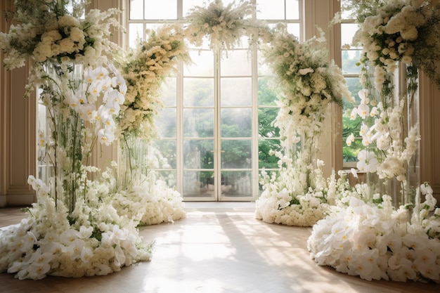 Wedding arch with flowers