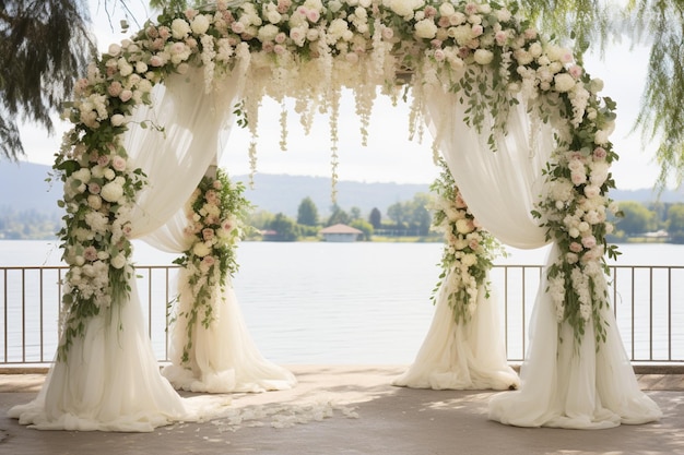 Wedding arch with flowers