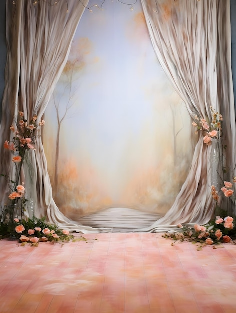 Wedding backdrop background illustration design couple in love marriage bride