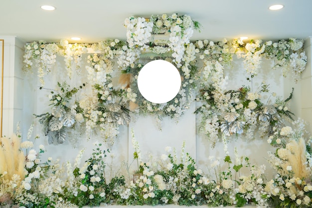 Wedding backdrop wedding flower decoration rose wall colorful background fresh rose bunch of flower