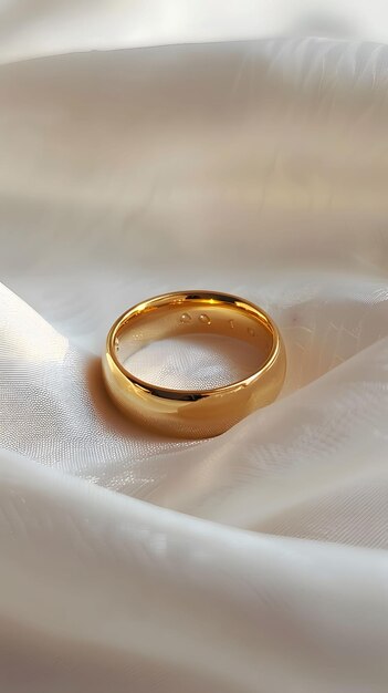 Wedding band closeup commitment in gold