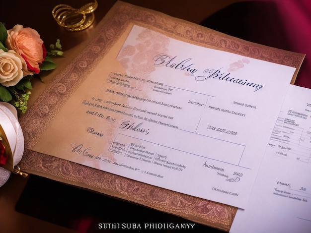 A wedding bill for Subhan's photography