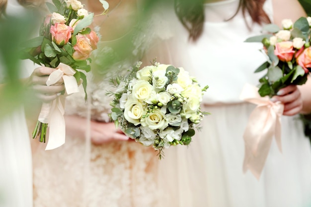 Wedding bouquet in bride's hands