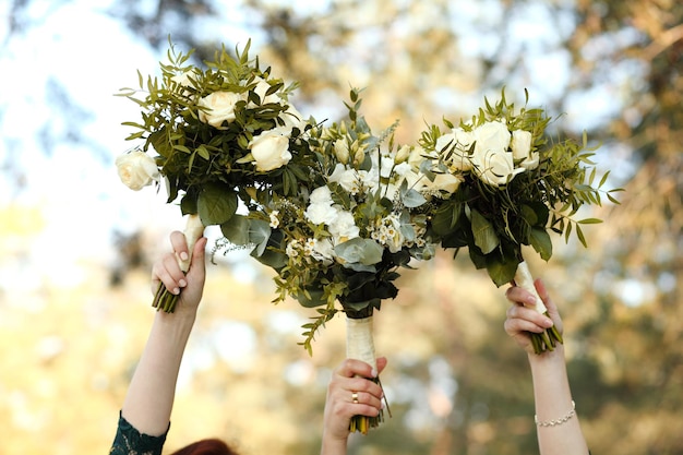 Wedding bouquet in bride's hands