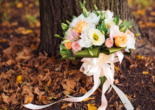 Wedding bouquet close-up.