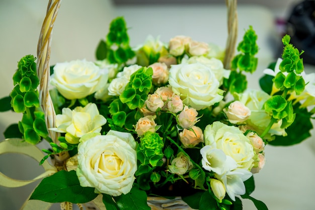 Wedding bouquet of different flowers