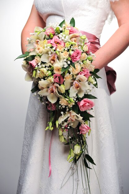 Wedding bouquet of different flowers