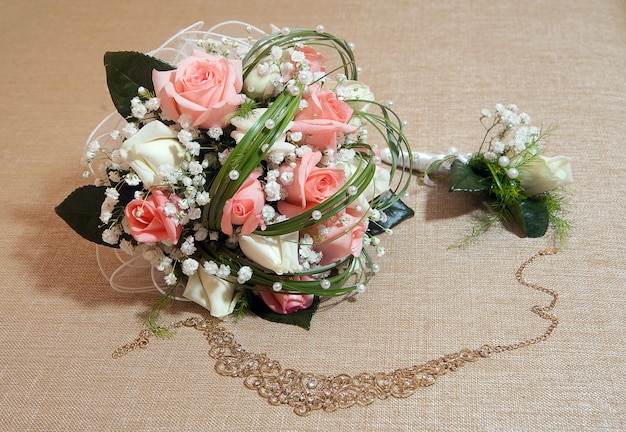 Wedding bouquet with roses