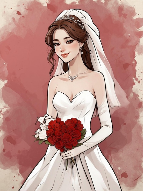 Photo wedding bride and groom illustration