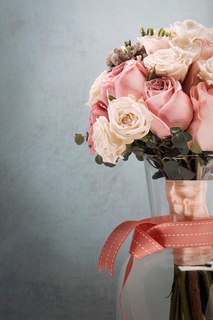 Wedding bride's bouquet. vintage toned picture