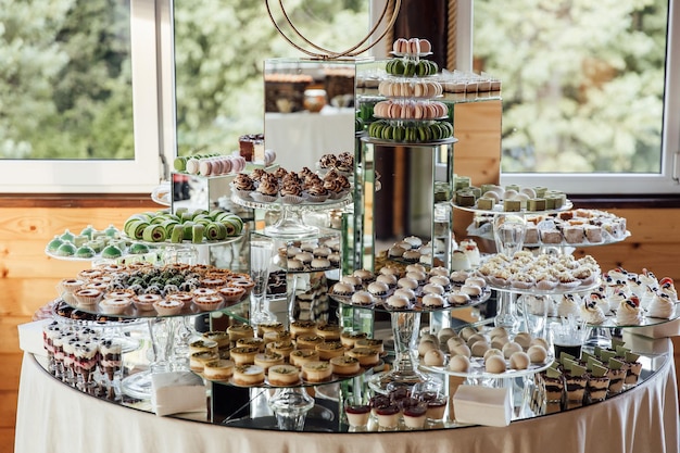 Wedding cake and buffet