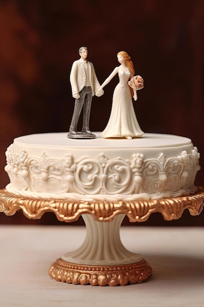 Photo wedding cake stand in the style of miniaturecore