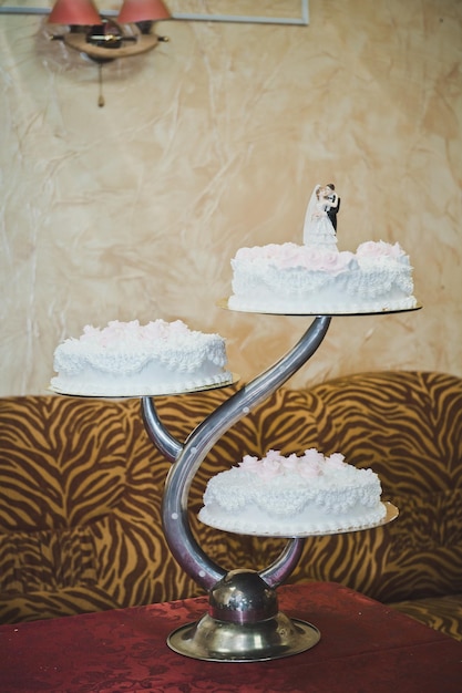 Photo the wedding cake of three parts 3533