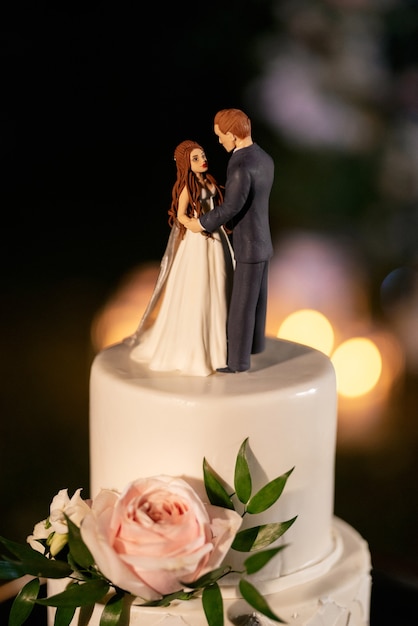 Wedding cake at the wedding of the newlyweds