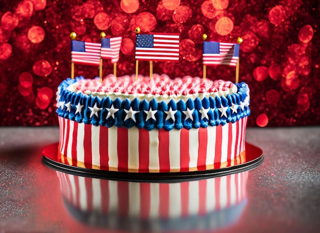 Photo wedding cake with flag