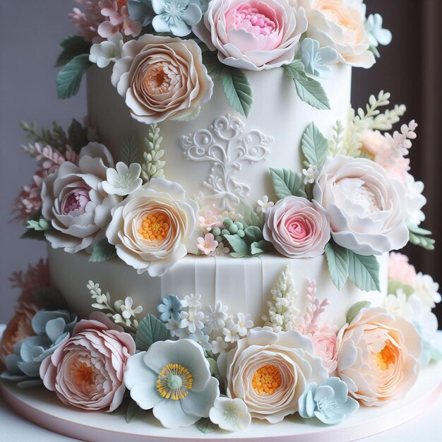 Photo wedding cake