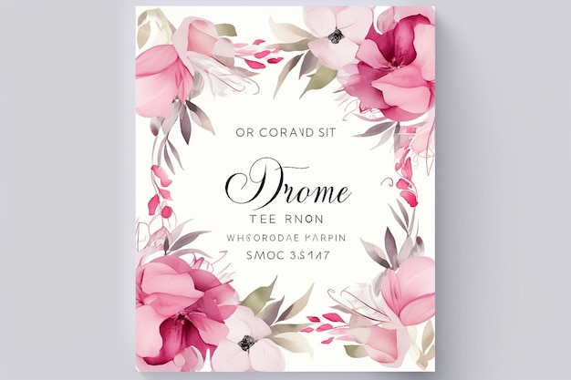 Wedding card flowers watercolor background