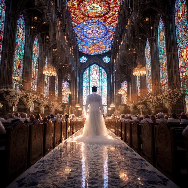 Wedding Ceremony in an Ancient Cathedral