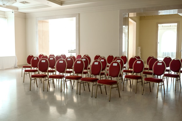 Wedding ceremony in the banquet hall indoors. 