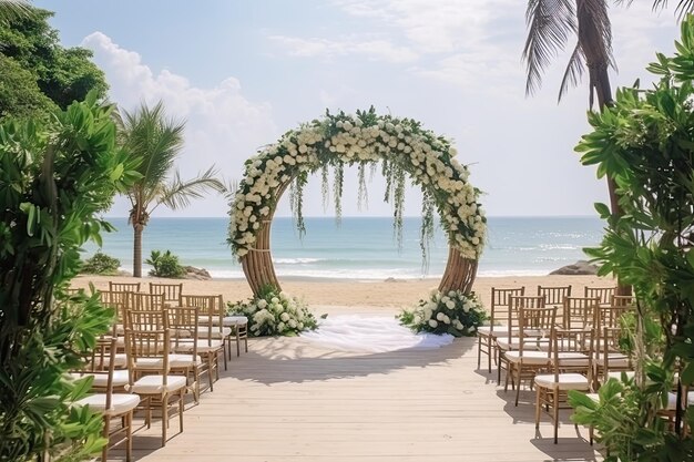 Wedding ceremony in the beach seashor