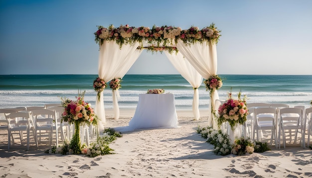 the wedding ceremony on the beach