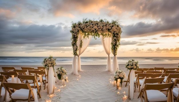 the wedding ceremony on the beach