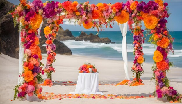 Photo a wedding ceremony on the beach