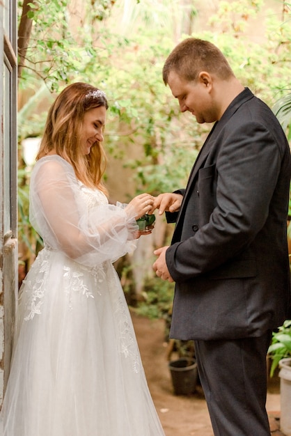 Wedding ceremony in greenhouse