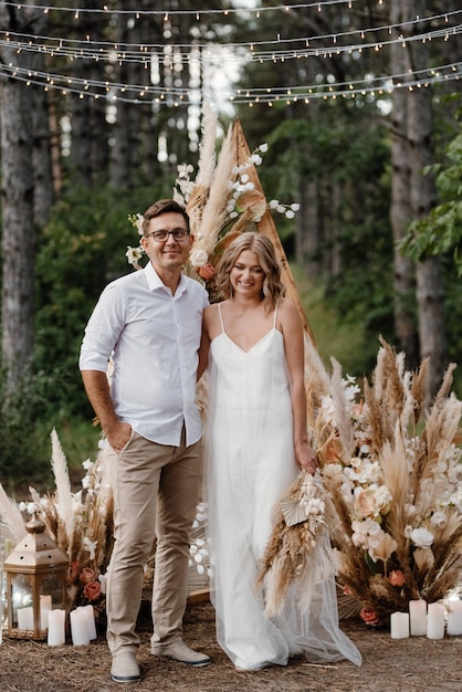 Wedding ceremony of the marriage of a guy and a girl