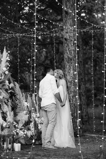 Wedding ceremony of the marriage of a guy and a girl