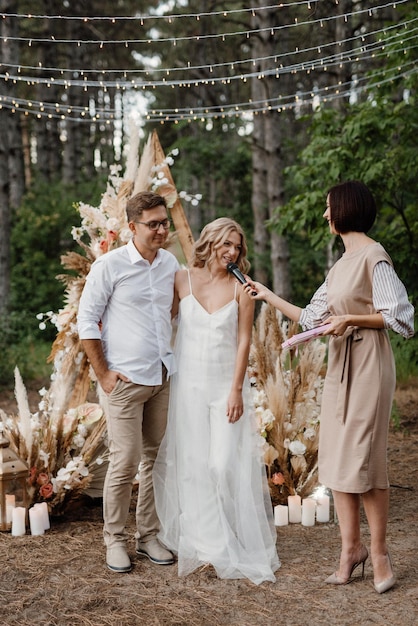 Wedding ceremony of the marriage of a guy and a girl